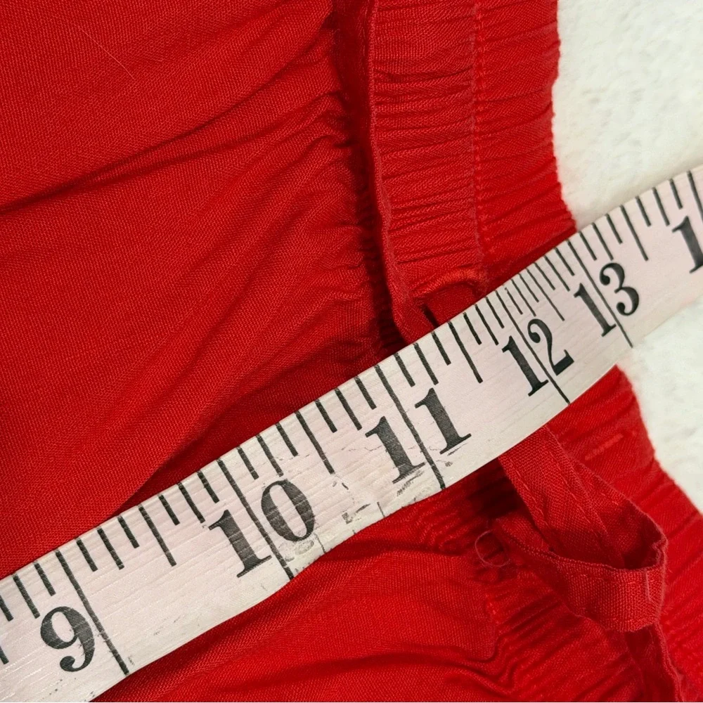 NWT  Athleta Womens Small Paradise Linen Blend Wide Leg Pant Red Drawstring - Picture 13 of 13